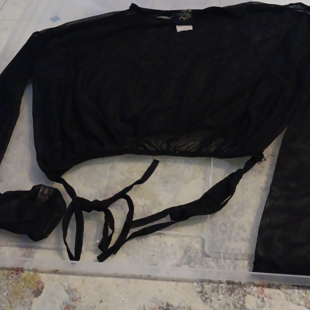 Black see through top